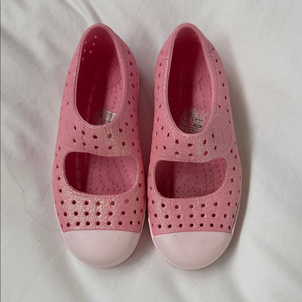 Native Kids Juniper Bling Glitter Milk Pink Shoes